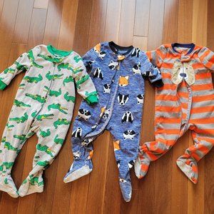 Boys Carter Fleece Zippered Footed Sleepers